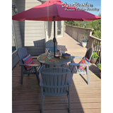 QUICK SHIP - DuraWeather Poly&reg; 5 pc. Classic 40" Inch Round Table Adirondack Dining Set