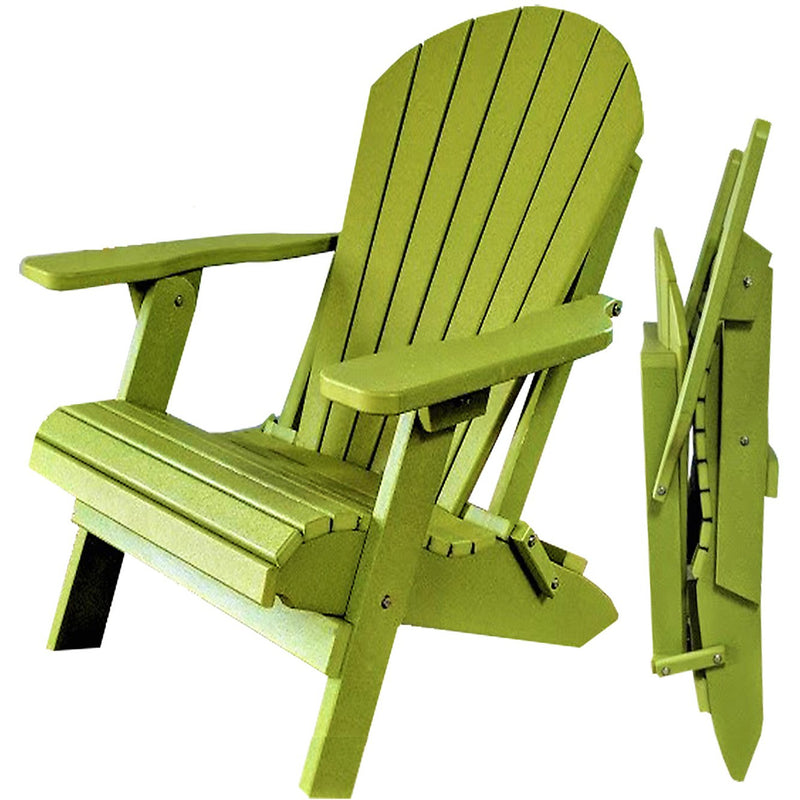 folding green poly adirondack chair