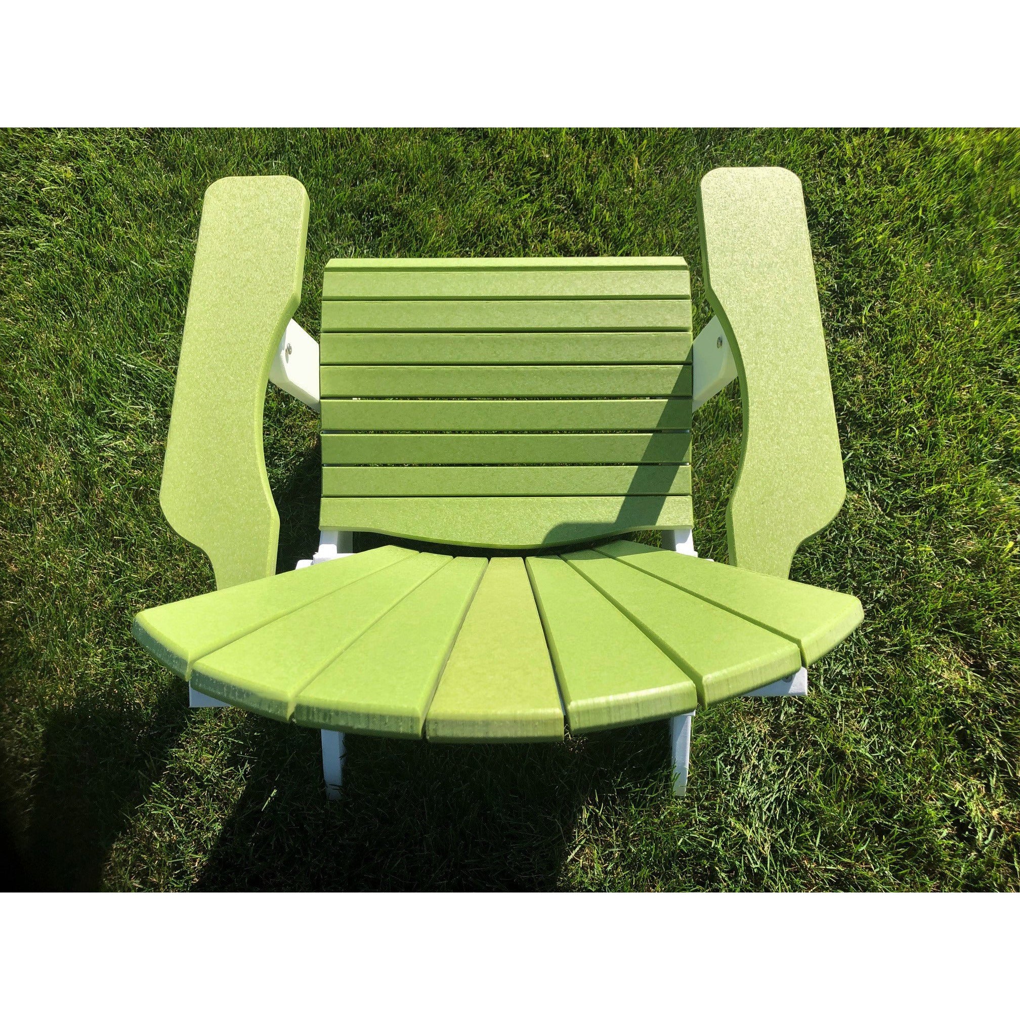 DuraWeather Poly&reg; King Size Folding Adirondack Chair - (Kiwi Green on White)