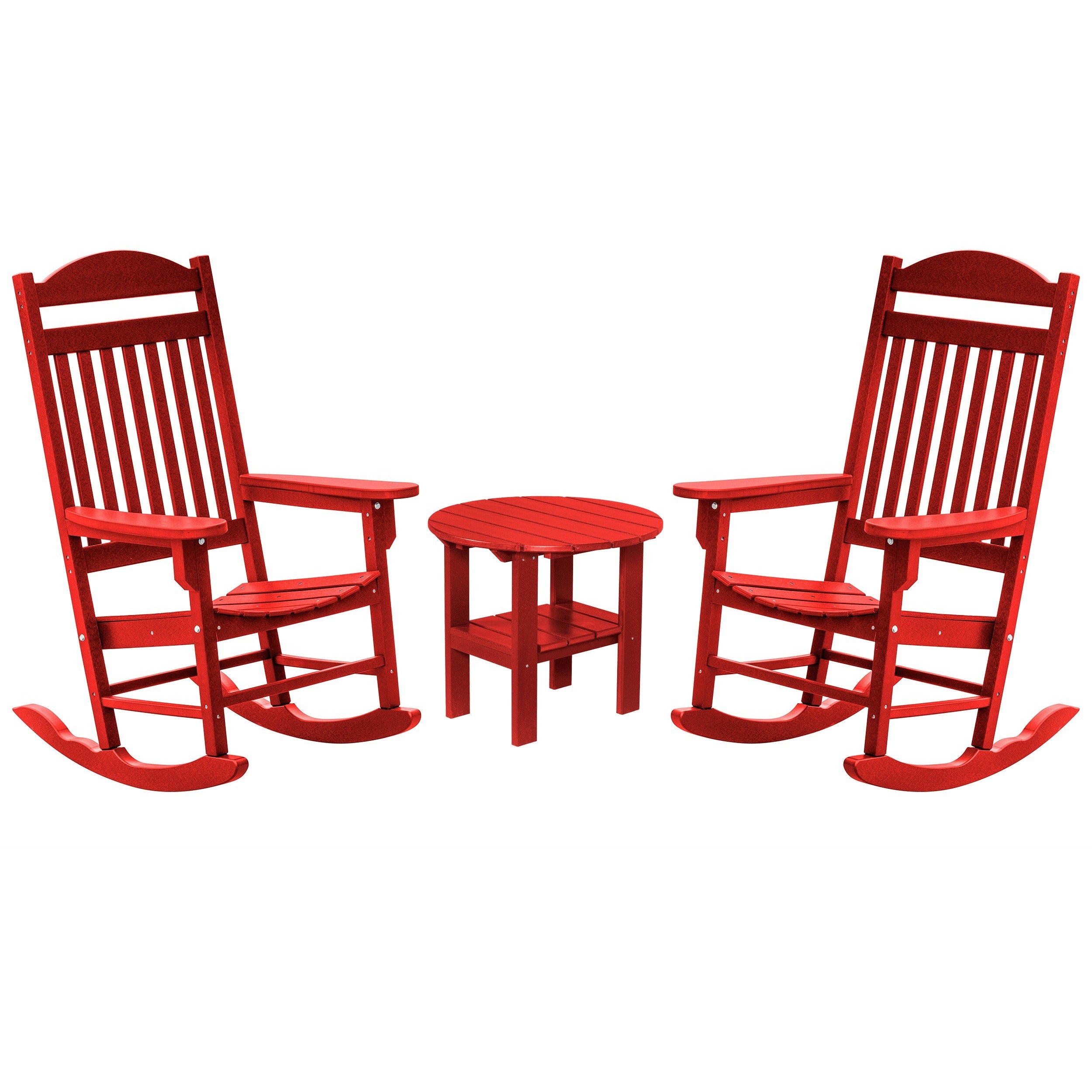 DURAWEATHER POLY® Set of 2 Mission Porch Rockers with Round Side Table