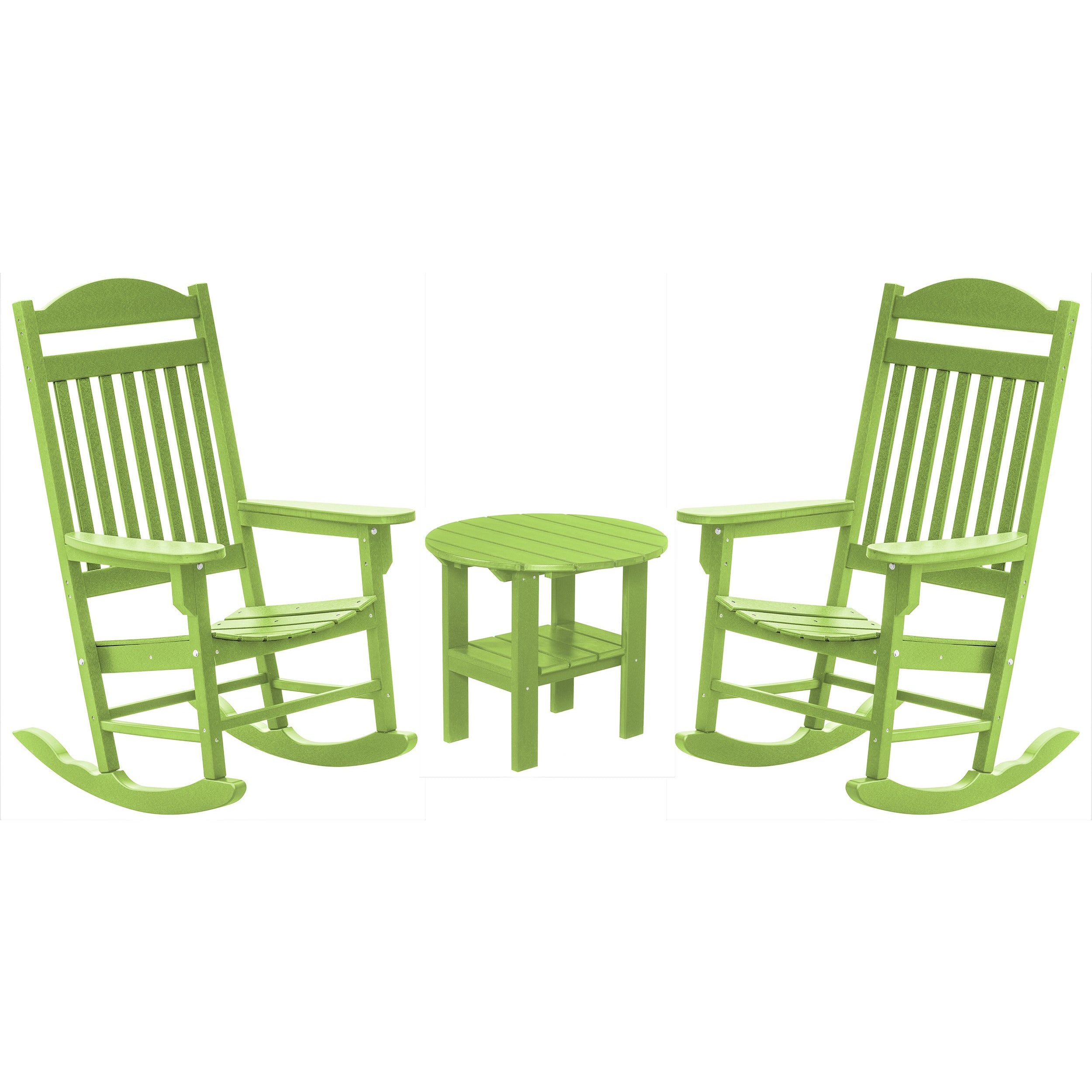 DURAWEATHER POLY® Set of 2 Mission Porch Rockers with Round Side Table