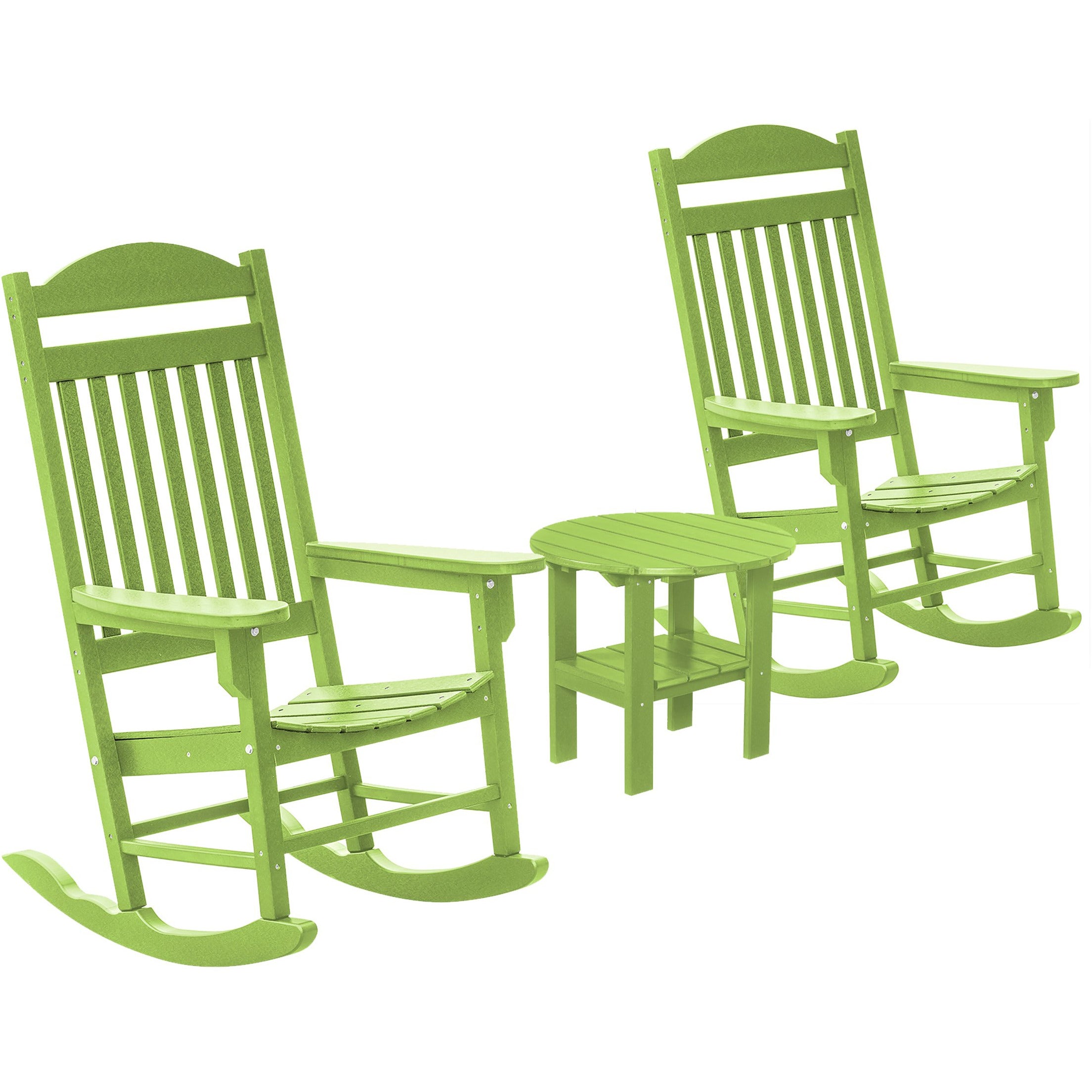 DURAWEATHER POLY® Set of 2 Mission Porch Rockers with Round Side Table