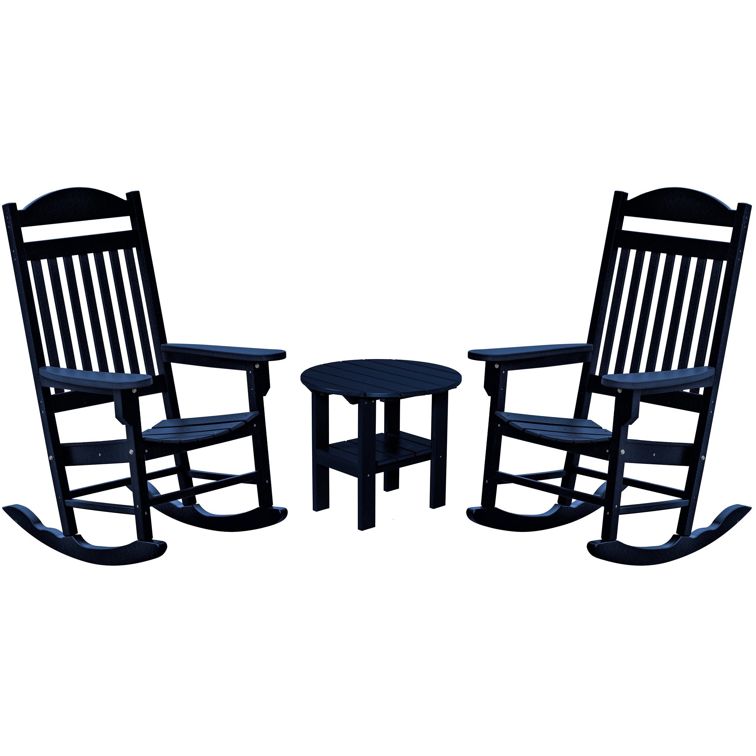 DURAWEATHER POLY® Set of 2 Mission Porch Rockers with Round Side Table