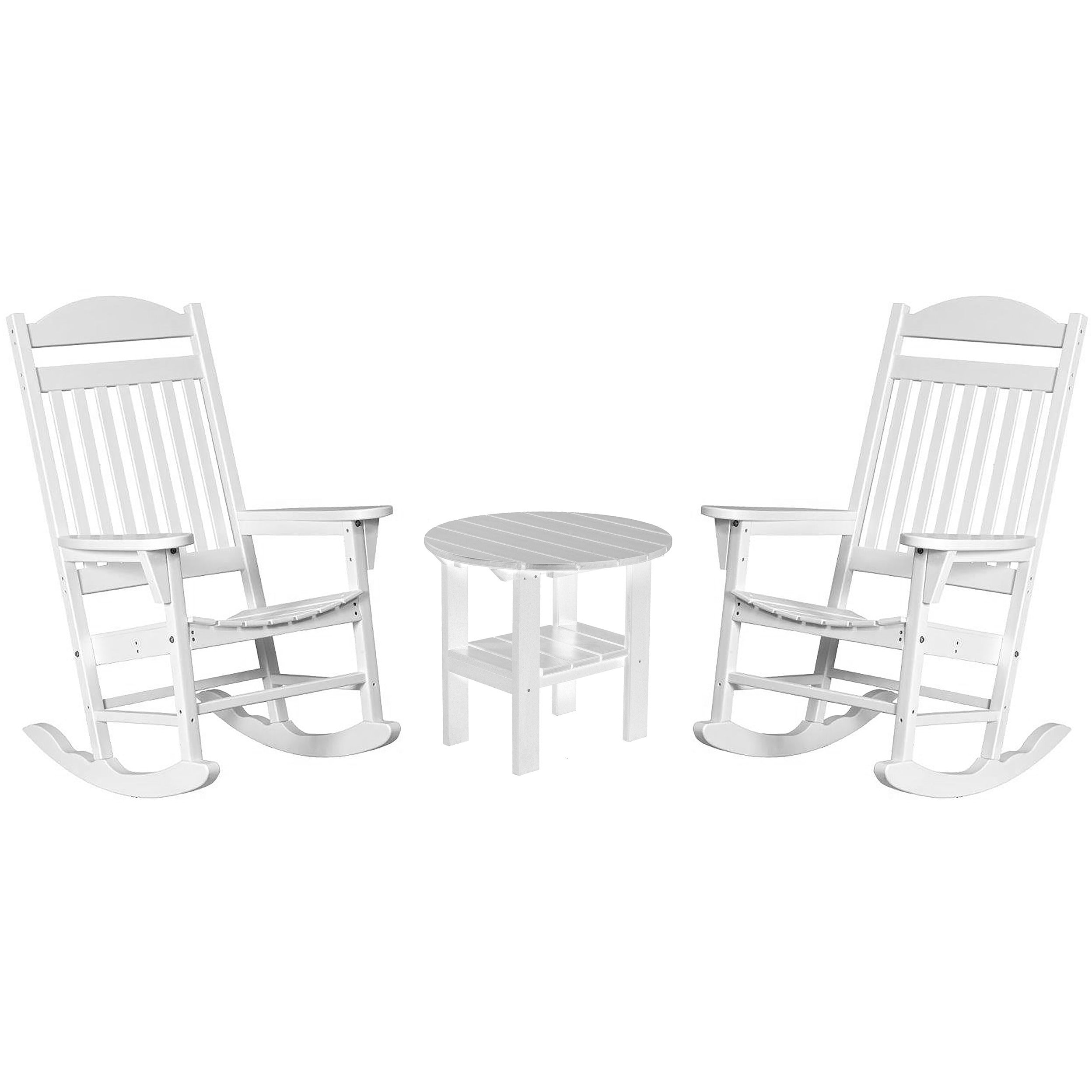 DURAWEATHER POLY® Set of 2 Mission Porch Rockers with Round Side Table