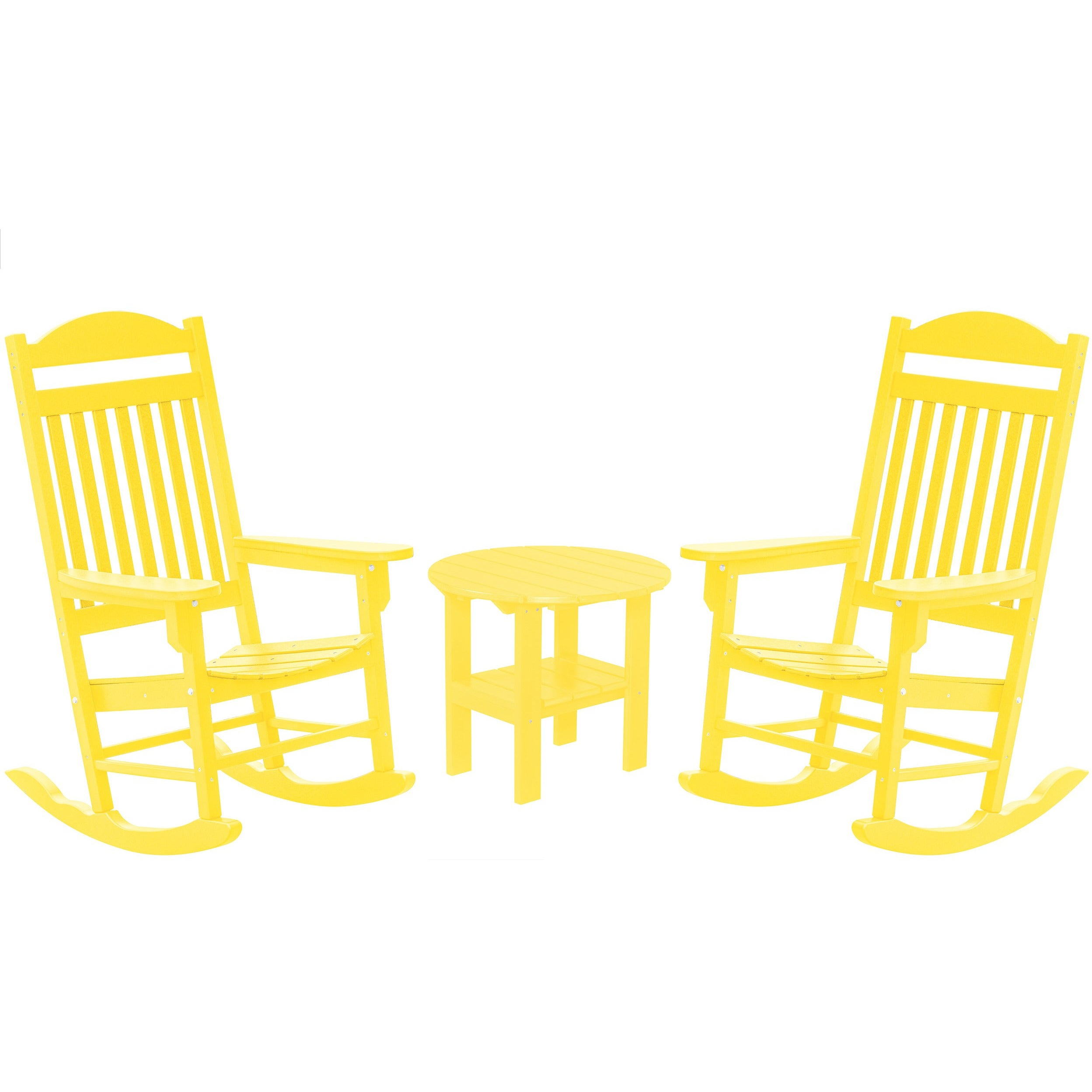 DURAWEATHER POLY® Set of 2 Mission Porch Rockers with Round Side Table