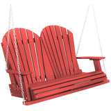 red four and a half foot adirondack porch swing