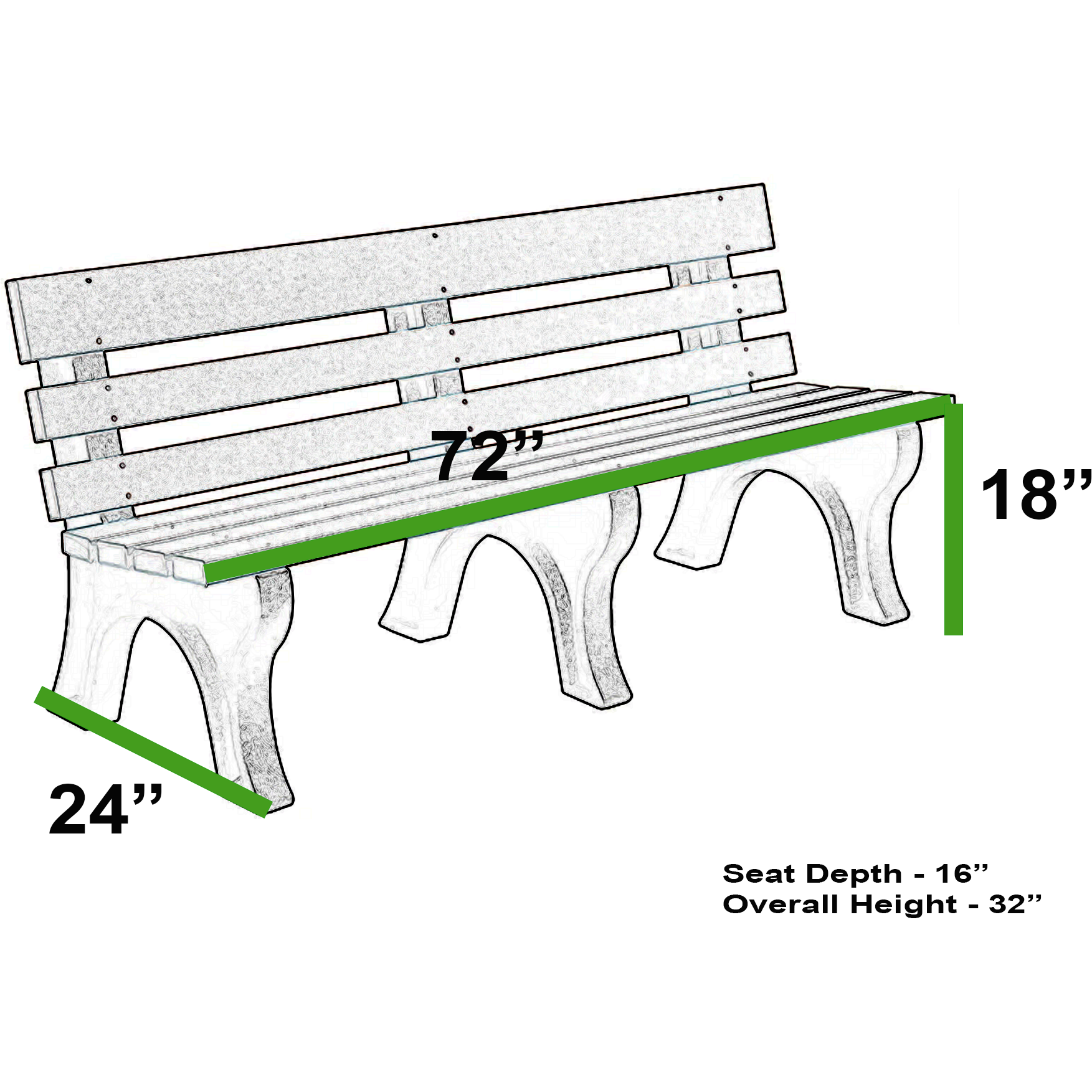 DuraWeather Poly® 6' ft Bench I Zero Maintenance Outdoor Furniture