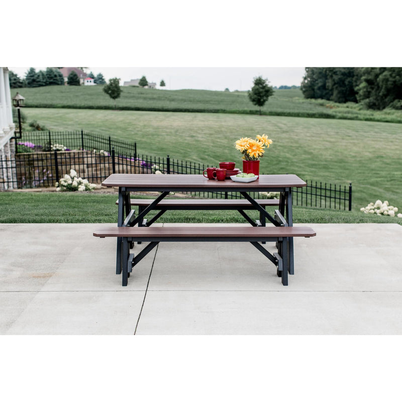 Picnic Table With Unattached Benches (Chocolate Brown on Black)