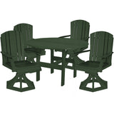 5 pc. Plantation 46"Inch Round Table Dining Set With Four Swivel Rockers