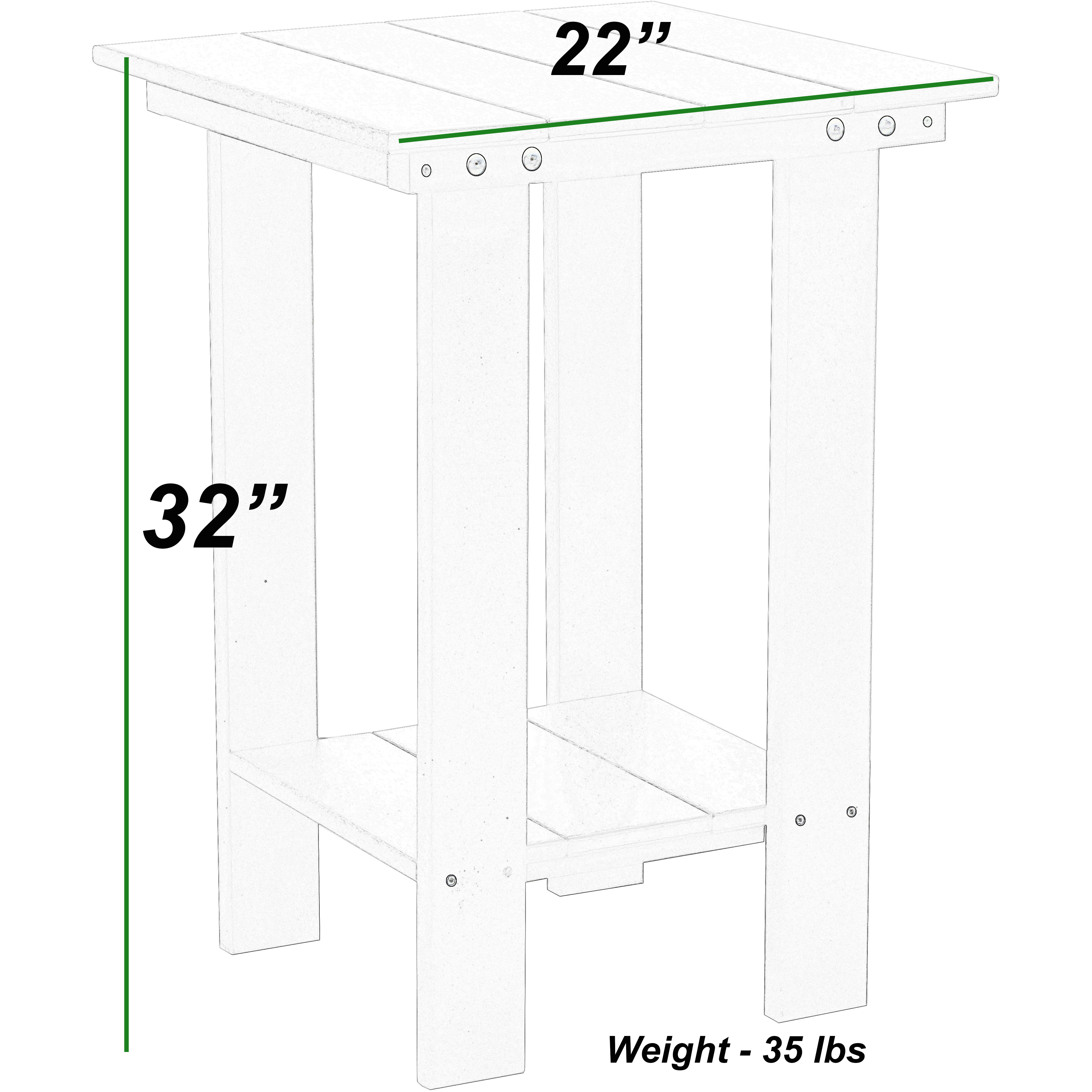 DURAWEATHER POLY® Modern Side Table Counter Height (32"H)