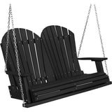 black four and a half foot adirondack porch swing
