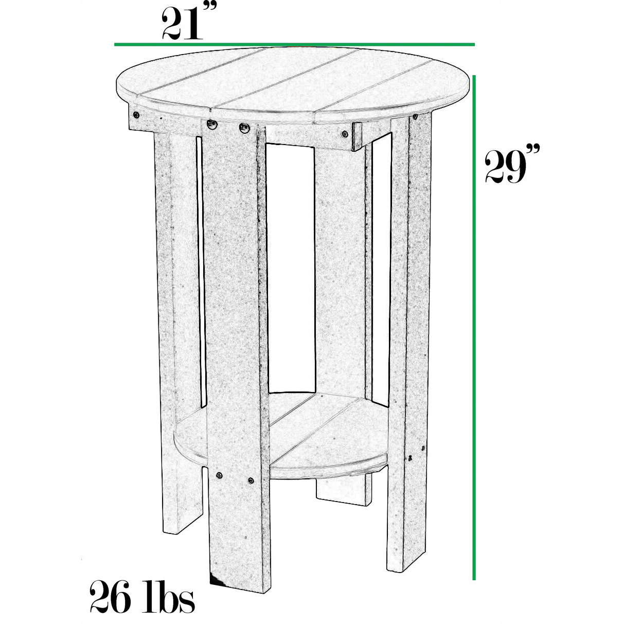 richmond counter table dimensional photo