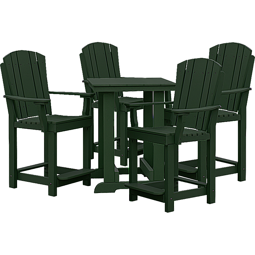 DURAWEATHER POLY® 5-Piece Upright Plantation Counter Height Dining Table Set (28"sq Table)