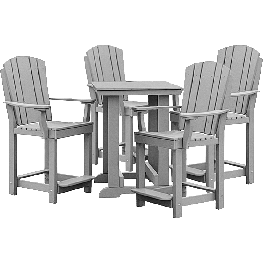 DURAWEATHER POLY® 5-Piece Upright Plantation Counter Height Dining Table Set (28"sq Table)