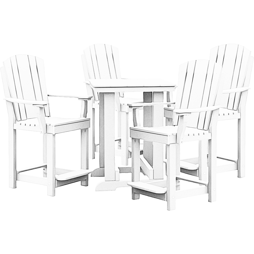 DURAWEATHER POLY® 5-Piece Upright Plantation Counter Height Dining Table Set (28"sq Table)