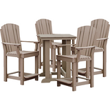 5 pc. Upright Plantation Counter Height Set (28"sq Table)