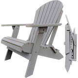 DuraWeather Poly&reg; King Size Folding Adirondack Chair - (Cottage Light Grey)