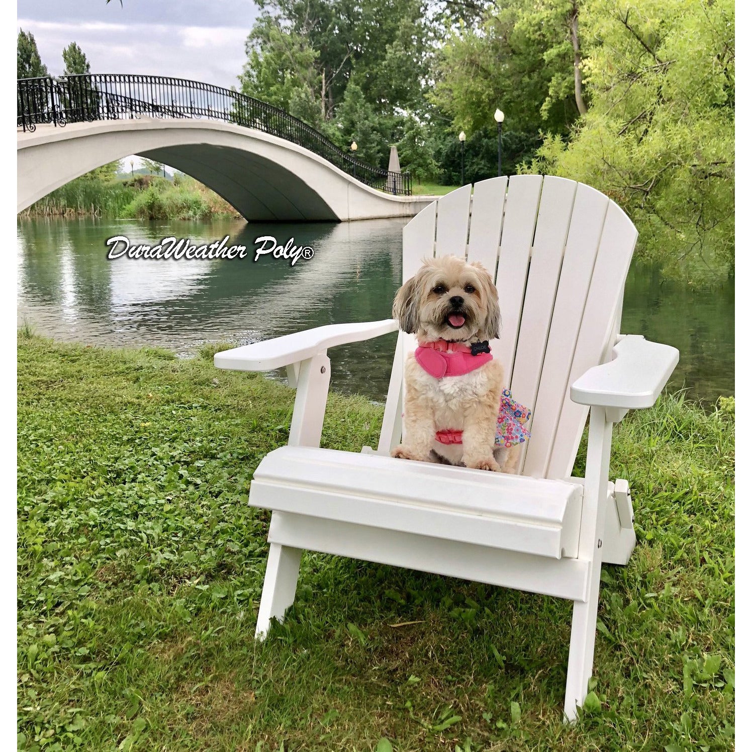 white duraweather king size folding adirondack chair all weather poly wood