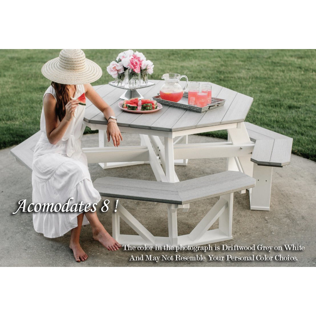 DURAWEATHER POLY® Picnic Table w/ Umbrella Hole Octagon