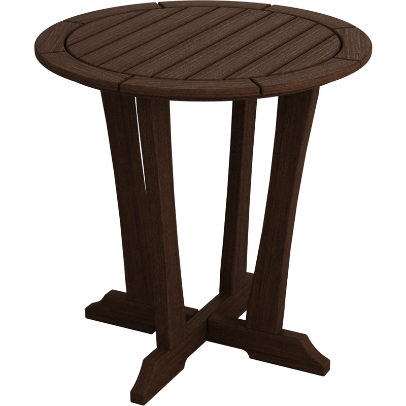 brazilian walnut countryside bistro table 30" high all weather poly wood