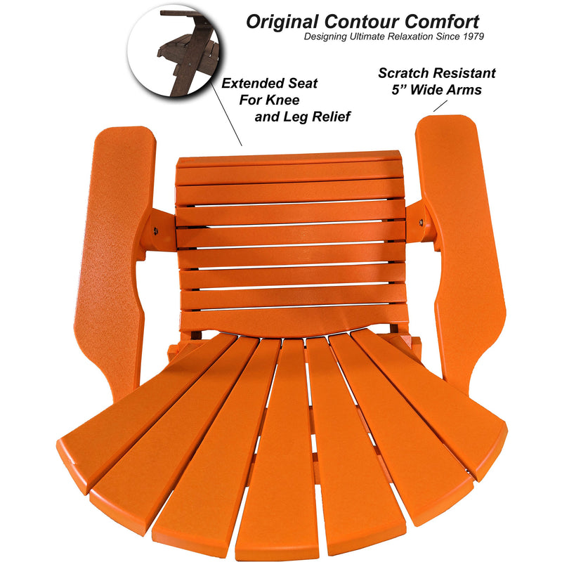 DuraWeather Poly&reg; King Size Folding Adirondack Chair - (Mango Orange)