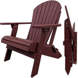 burgundy duraweather king size folding adirondack chair all weather poly