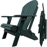 folding green poly-wood adirondack chair