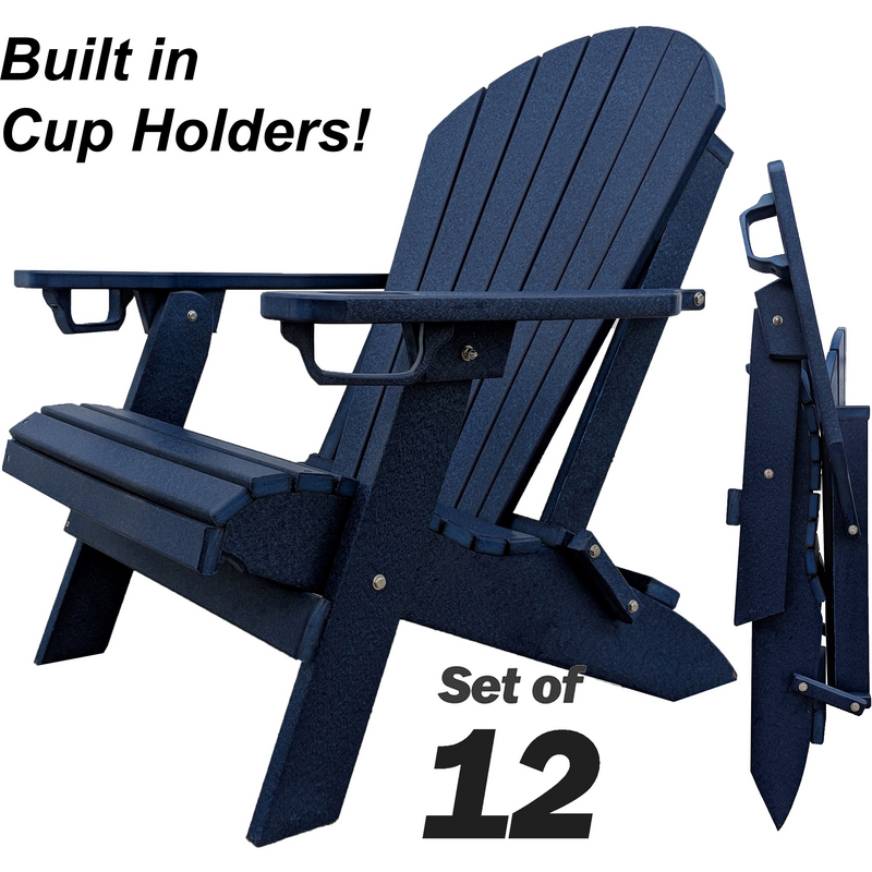 navy polywood folding adirondack chair