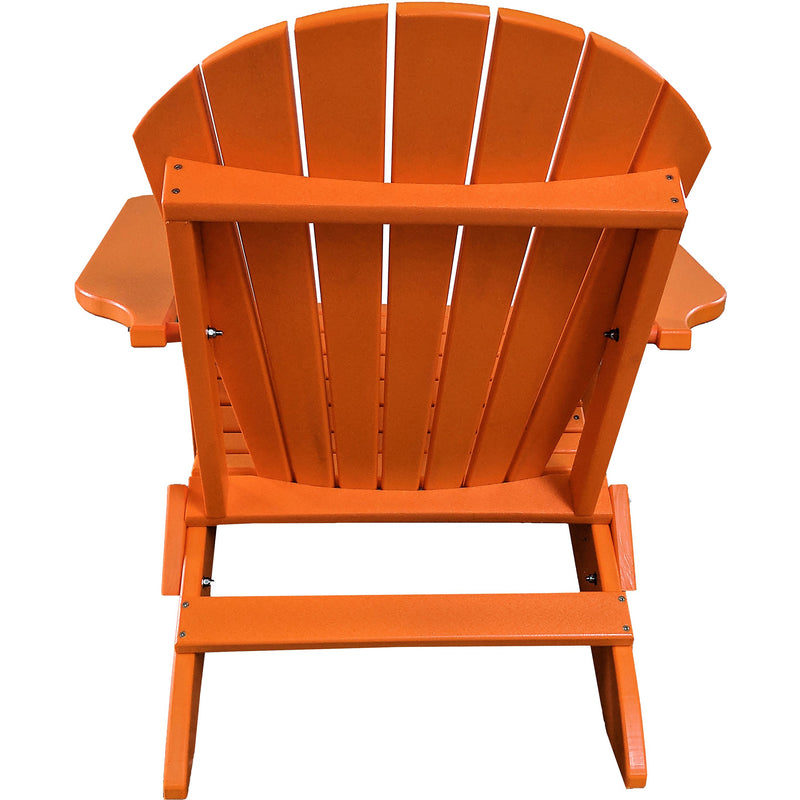 mago orange on white duraweather king size folding adirondack chair all weather poly wood