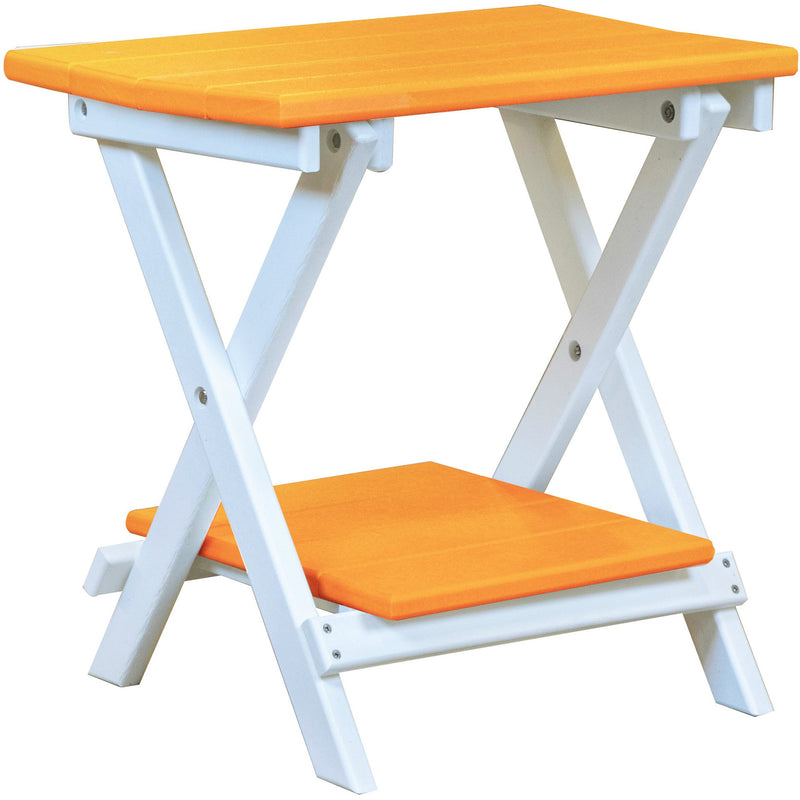 orange poly wood folding end table