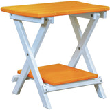 orange on white duraweather folding end table with removeable serving tray all weather poly wood