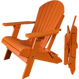 folding orange poly-wood adirondack chair
