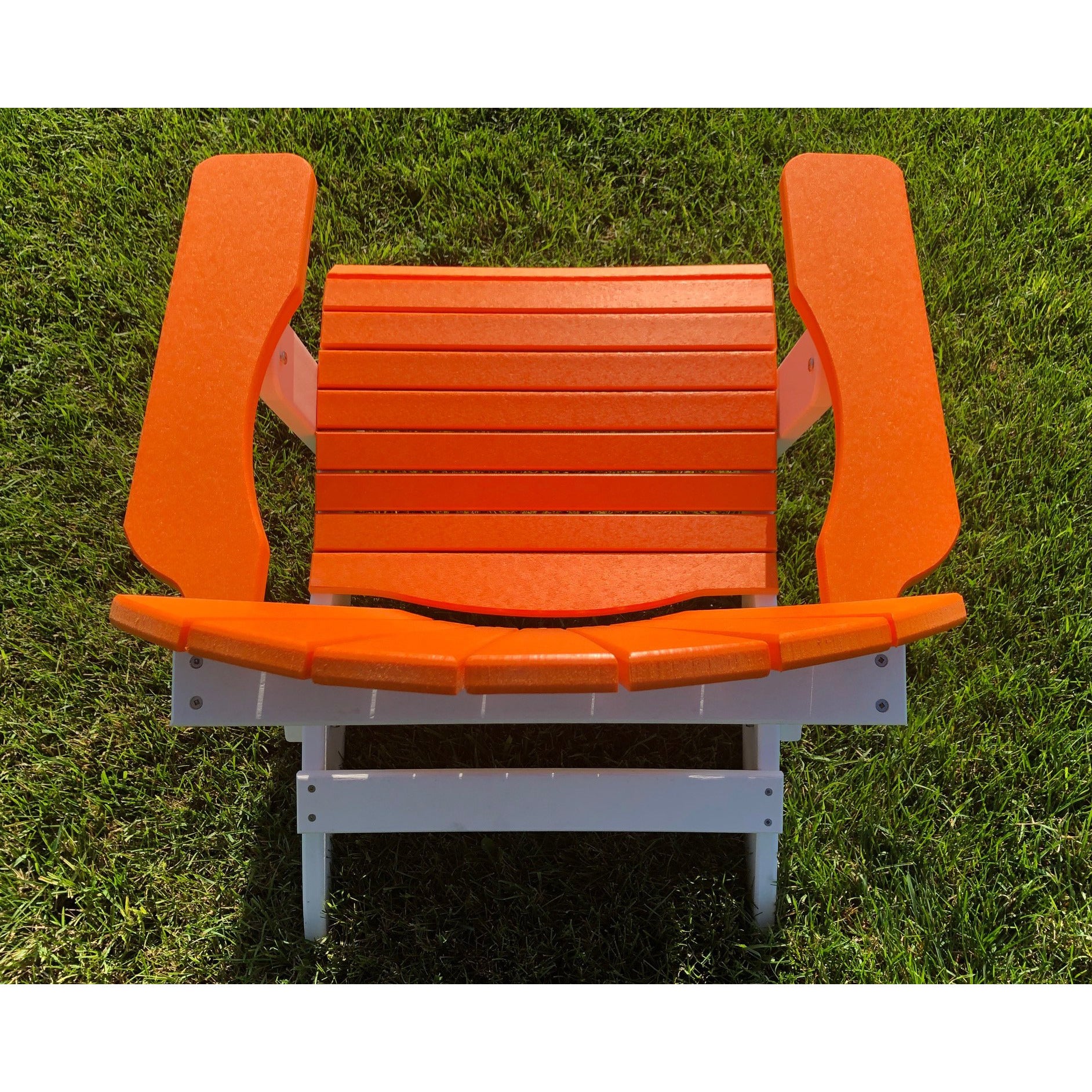 DuraWeather Poly&reg; King Size Folding Adirondack Chair - (Mango Orange on White)