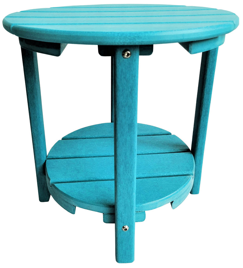 QUICK SHIP - DuraWeather Poly® 18" Round Two Tier End Table