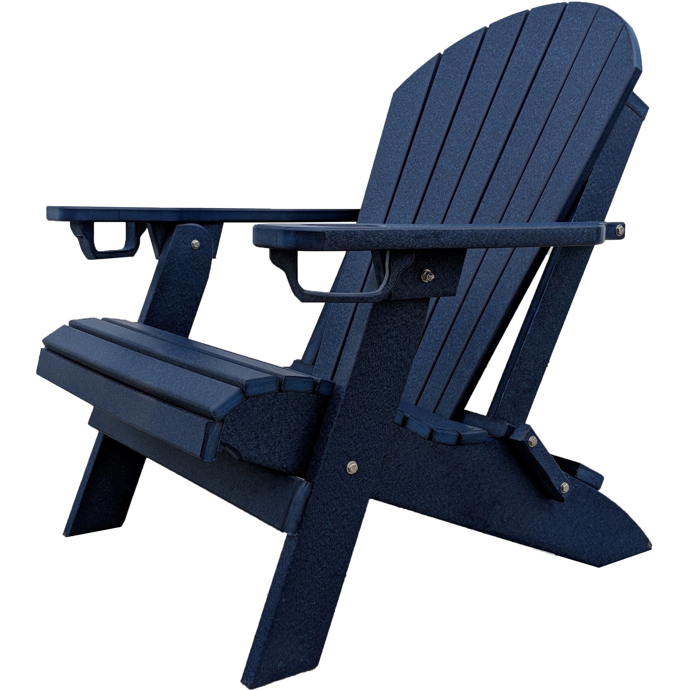 DURAWEATHER POLY® Set of 4 Folding Adirondack Chairs With Built-in Cup Holders King Size