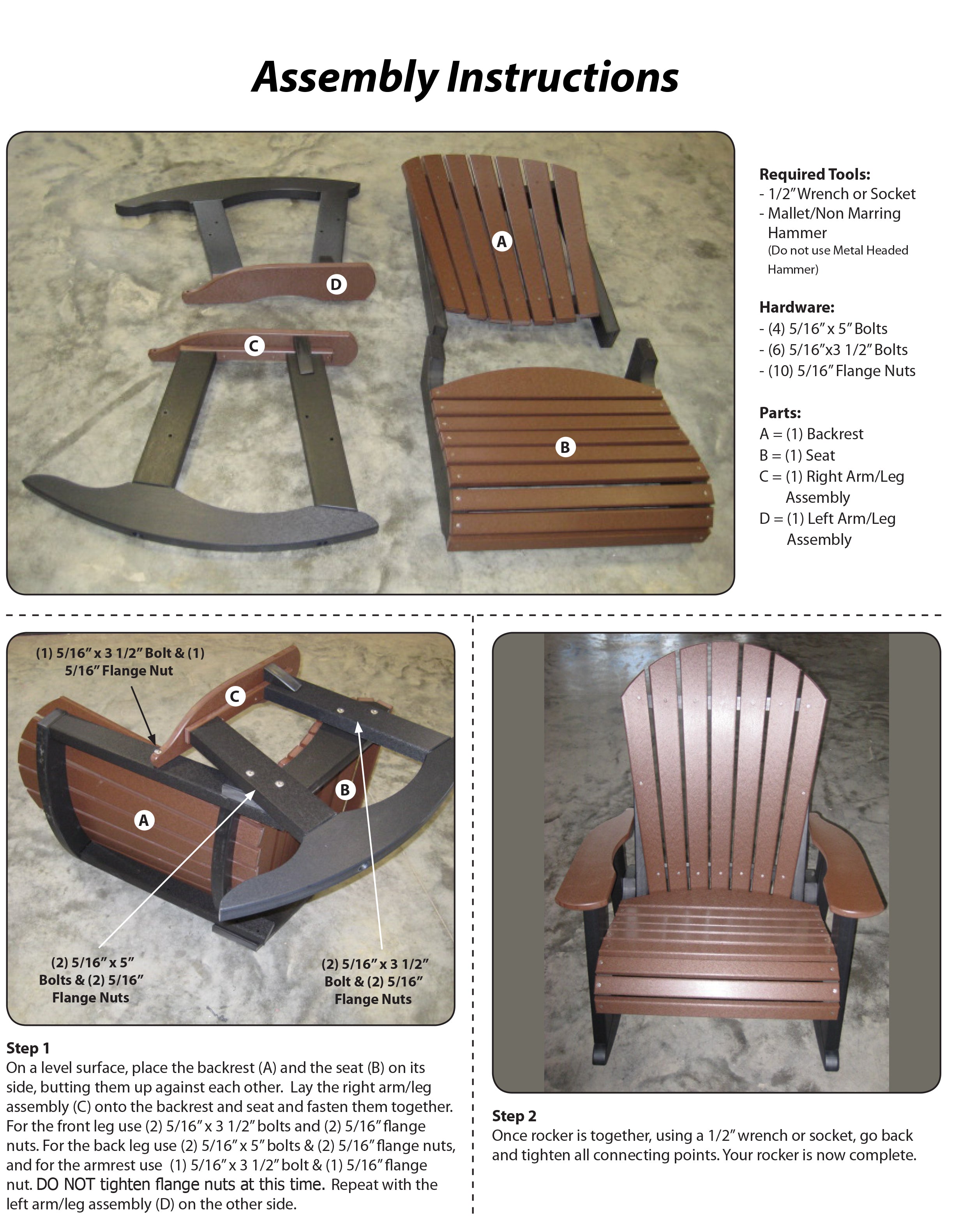 Poly Adirondack Porch Rocker