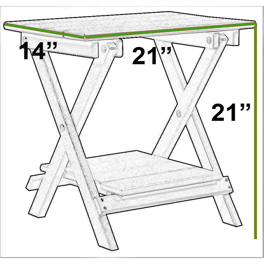 DURAWEATHER POLY® Folding Side Table w/ Removable Serving Tray