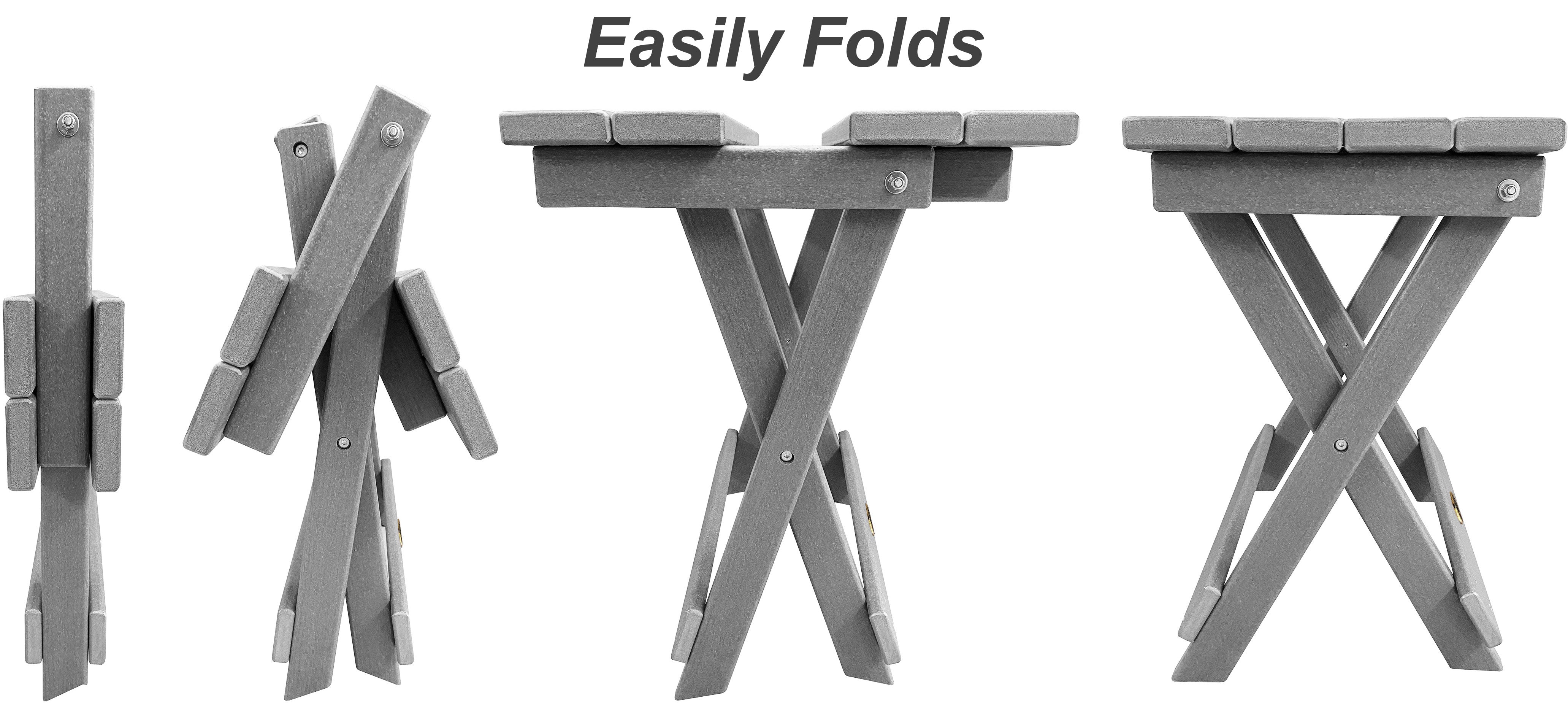 DURAWEATHER POLY® Folding Side Table w/ Removable Serving Tray