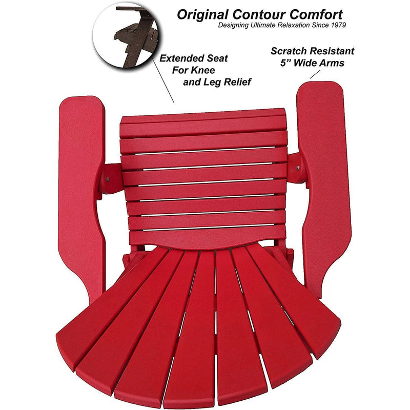 red duraweather king size folding adirondack chair all weather poly wood