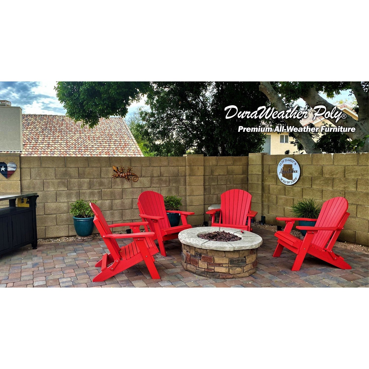 DuraWeather Poly&reg; King Size Folding Adirondack Chair