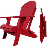 red duraweather king size folding adirondack chair all weather poly