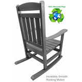grey duraweather classic king size porch rocker all weather poly wood quick ship