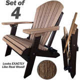 Set of 4 - DuraWeather Poly&reg; Signature Collection King Size Folding Adirondack Chair