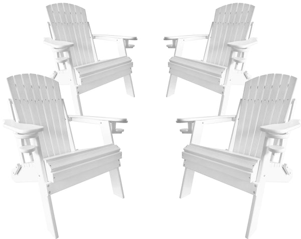 White Folding Poly Adirondack Chair by DuraWeather Polywood