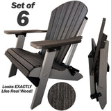 New! Set of 6 - DuraWeather Poly&reg; Signature Collection King Size Folding Adirondack Chair