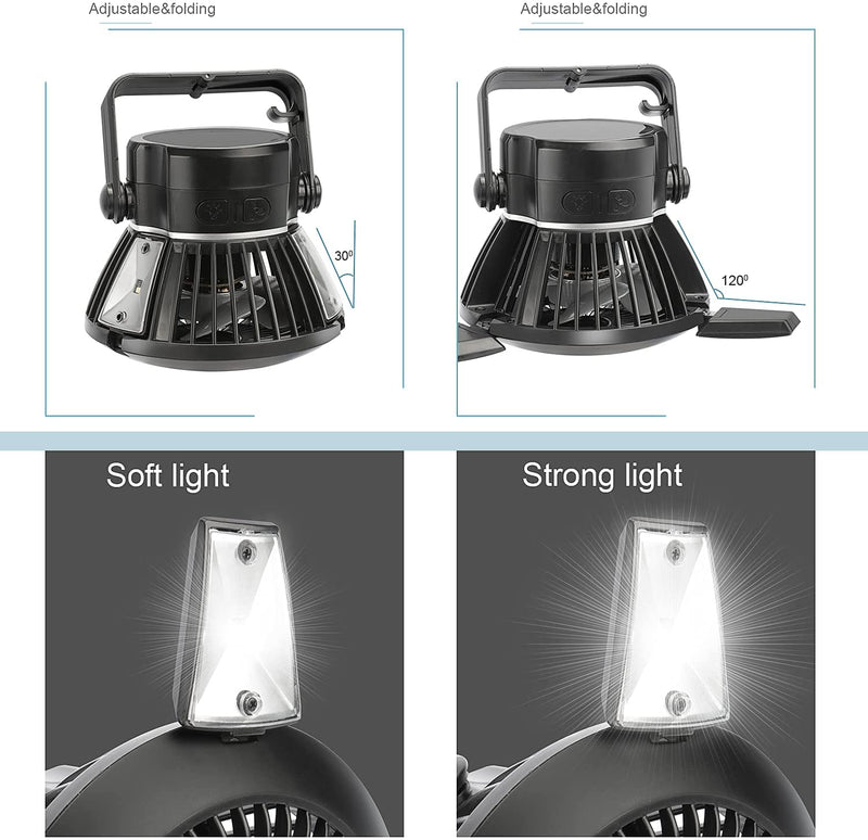 Solar Rechargeable Fan, Light, & Phone Charger!