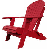 DuraWeather Poly&reg; King Size Folding Adirondack Chair - (Strawberry Red)