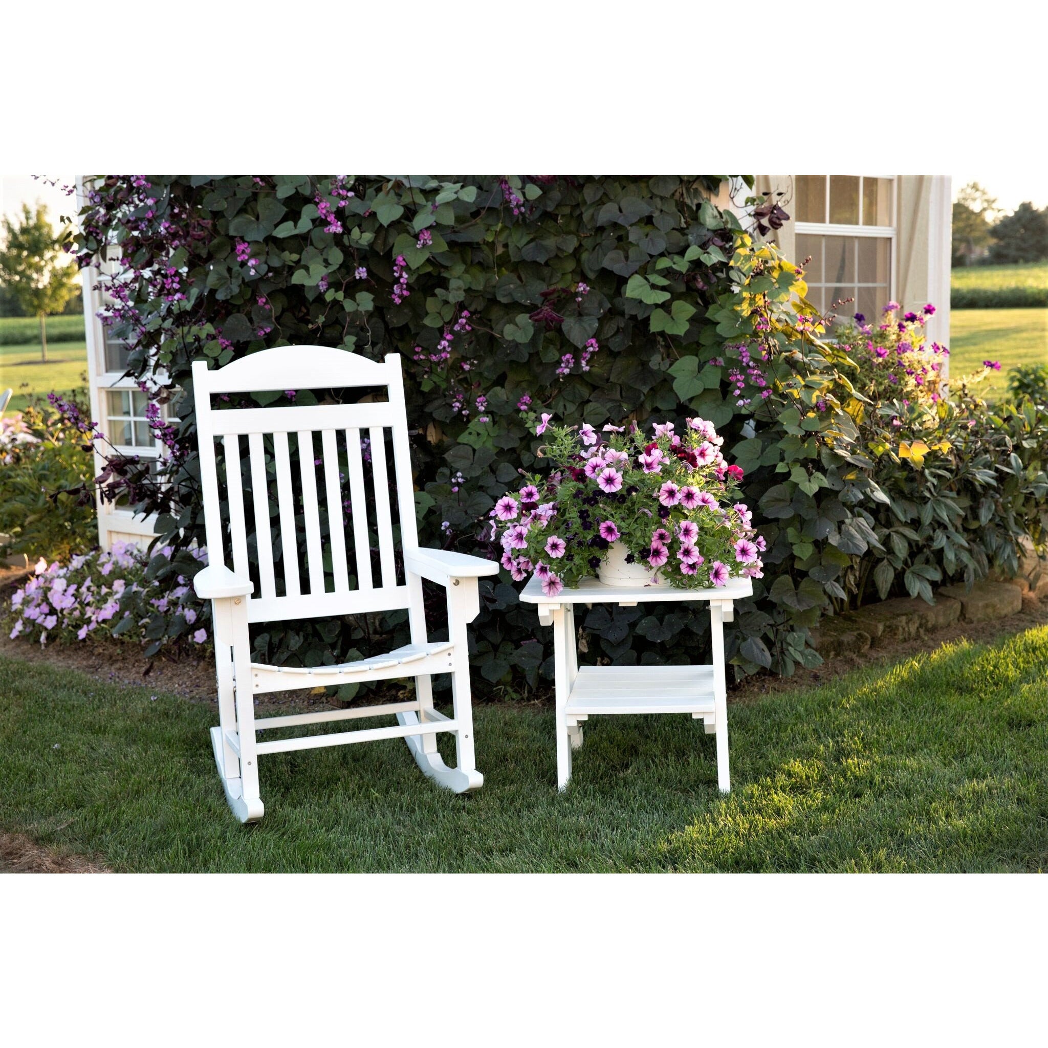 DURAWEATHER POLY® Set of 2 Mission Porch Rockers with Round Side Table