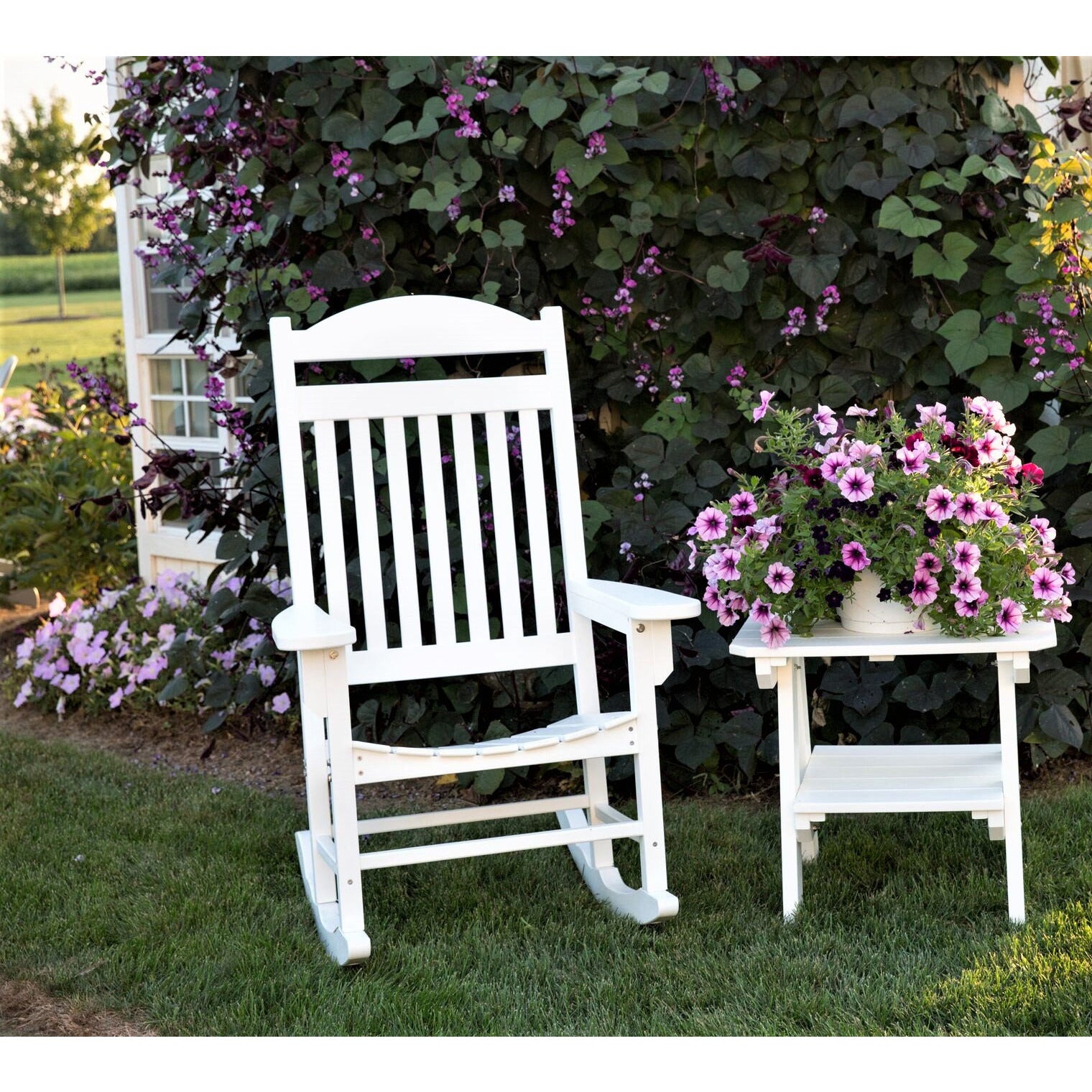 DURAWEATHER POLY® Set of 2 Mission Porch Rockers with Round Side Table