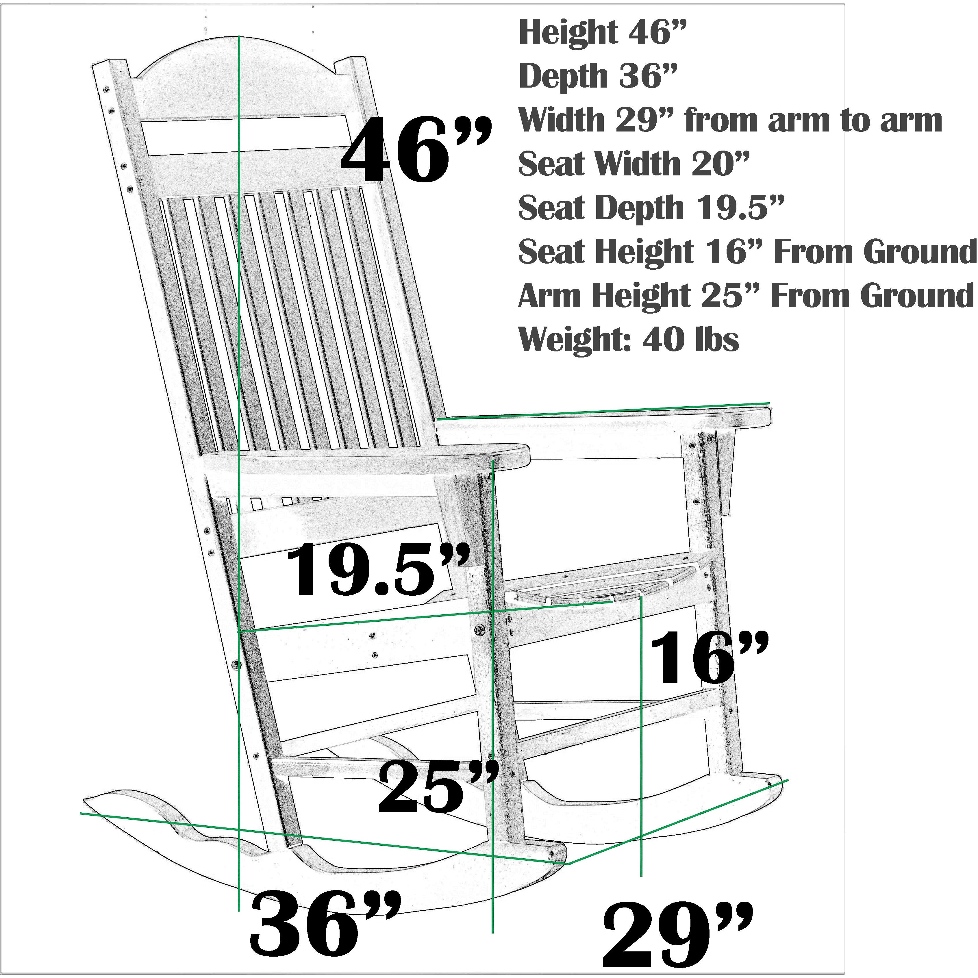 DURAWEATHER POLY® Set of 2 Mission Porch Rockers with Round Side Table